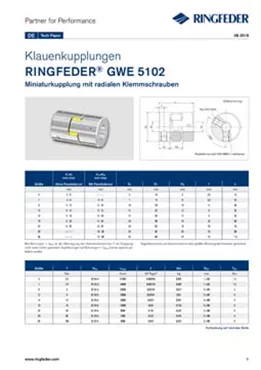 Tech Paper Elastische Klauenkupplungen RINGFEDER® GWE 5102
