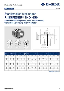 Tech Paper Stahllamellenkupplungen RINGFEDER® TND HSH