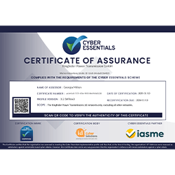 Cyber Essentials Scheme Konformitätszertifikat
