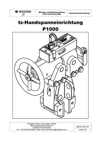 Instruction Manual RINGFEDER® Coupling-Brake Systems TZS Manual Clamping Device TZC P1000