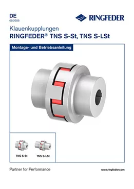 Instruction Manual Elastomer Jaw Couplings RINGFEDER® TNS S-St, TNS S-LSt Instruction Manual Elastomer Jaw Couplings RINGFEDER® TNS S-St, TNS S-LSt