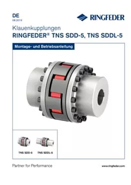 Betriebsanleitung Elastische Klauenkupplungen RINGFEDER® TNS SDD-5, TNS SDDL-5 Betriebsanleitung Elastische Klauenkupplungen RINGFEDER® TNS SDD-5, TNS SDDL-5
