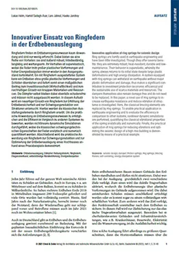 Fachbeitrag: Innovativer Einsatz von Reibungsfedern in der Erdbebenauslegung Fachbeitrag: Innovativer Einsatz von Reibungsfedern in der Erdbebenauslegung