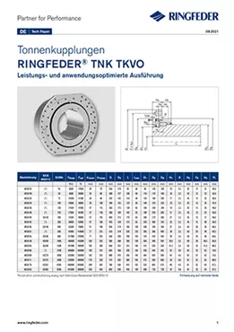 Tech Paper Tonnenkupplungen RINGFEDER® TNK TKVO Tech Paper Tonnenkupplungen RINGFEDER® TNK TKVO