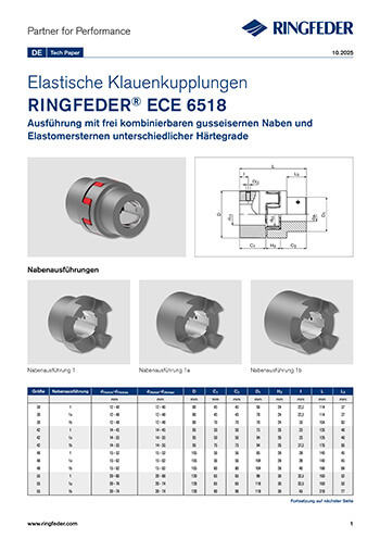 Tech Paper Elastische Klauenkupplungen RINGFEDER® ECE 6518