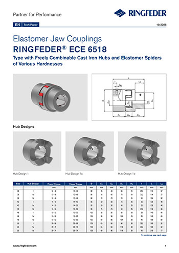 Tech Paper Elastomer Jaw Couplings RINGFEDER® ECE 6518