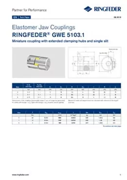 Tech Paper Elastomer Jaw Couplings RINGFEDER® GWE 5103.1