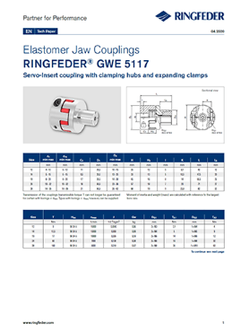 Tech Paper Elastomer Jaw Couplings RINGFEDER® GWE 5117