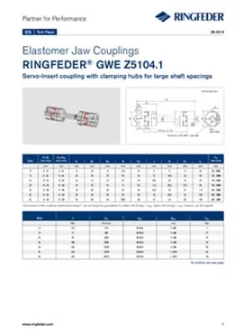 Tech Paper Elastomer Jaw Couplings RINGFEDER® GWE Z5104.1