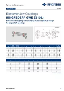 Tech Paper Elastomer Jaw Couplings RINGFEDER® GWE Z5106.1