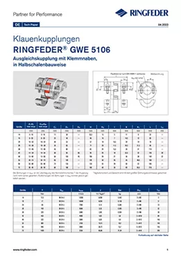 Tech Paper Elastische Klauenkupplungen RINGFEDER® GWE 5106
