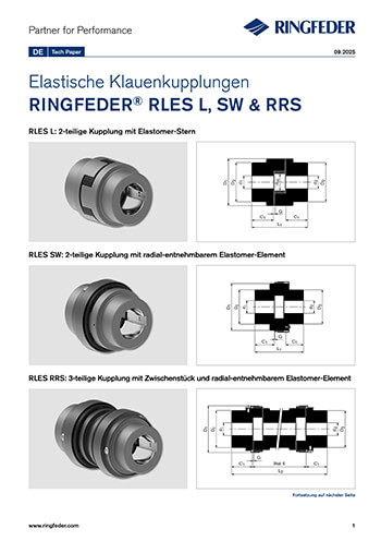 Tech Paper Elastische Klauenkupplungen RINGFEDER® RLES L, SW & RRS