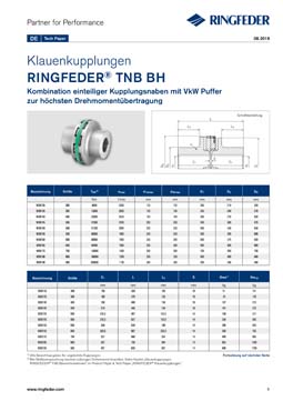 Tech Paper Elastische Klauenkupplungen RINGFEDER® TNB BH