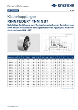 Tech Paper Elastische Klauenkupplungen RINGFEDER® TNM GBT Tech Paper Elastische Klauenkupplungen RINGFEDER® TNM GBT