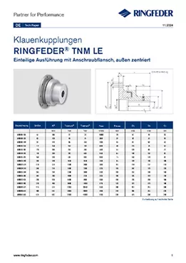 Tech Paper Elastische Klauenkupplungen RINGFEDER® TNM LE Tech Paper Elastische Klauenkupplungen RINGFEDER® TNM LE