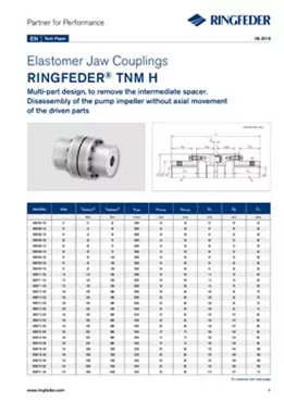 Tech Paper Elastomer Jaw Couplings RINGFEDER® TNM H