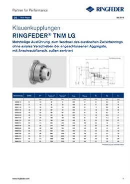 Tech Paper Elastische Klauenkupplungen RINGFEDER® TNM LG