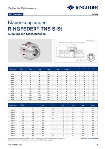 Tech Paper Elastische Klauenkupplungen RINGFEDER® TNS S-St