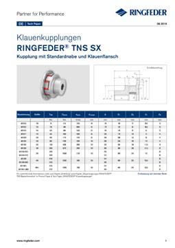 Tech Paper Elastische Klauenkupplungen RINGFEDER® TNS SX
