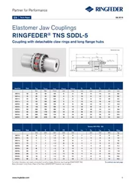 Tech Paper Elastomer Jaw Couplings RINGFEDER® TNS SDDL-5