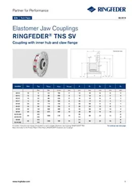 Tech Paper Elastomer Jaw Couplings RINGFEDER® TNS SV