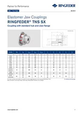 Tech Paper Elastomer Jaw Couplings RINGFEDER® TNS SX