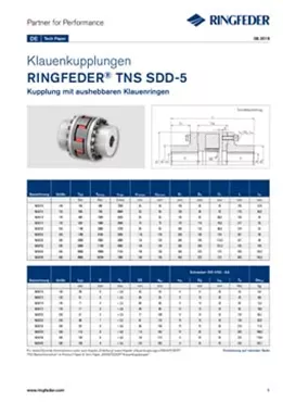 Tech Paper Elastische Klauenkupplungen RINGFEDER® TNS SDD-5