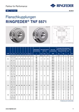 Tech Paper Flanschkupplungen RINGFEDER® TNF 5571