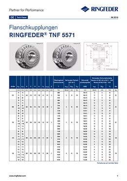 Tech Paper Flanschkupplungen RINGFEDER® TNF 5571 Tech Paper Flanschkupplungen RINGFEDER® TNF 5571