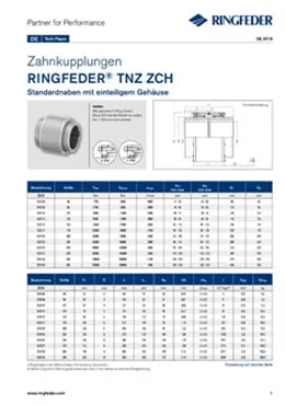 Tech Paper Zahnkupplungen RINGFEDER® TNZ ZCH