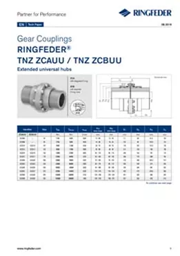 Tech Paper Gear Couplings RINGFEDER® TNZ ZCAUU / TNZ ZCBUU Tech Paper Gear Couplings RINGFEDER® TNZ ZCAUU / TNZ ZCBUU