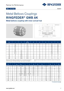 Tech Paper Metal Bellows Couplings RINGFEDER® GWB AK