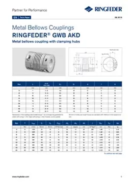 Tech Paper Metal Bellows Couplings RINGFEDER® GWB AKD