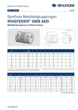 Tech Paper Metallbalgkupplungen RINGFEDER® GWB AKD