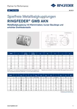Tech Paper Metallbalgkupplungen RINGFEDER® GWB AKN
