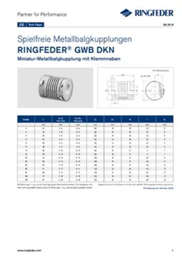 Tech Paper Metallbalgkupplungen RINGFEDER® GWB DKN Tech Paper Metallbalgkupplungen RINGFEDER® GWB DKN