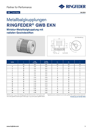 Tech Paper Metallbalgkupplungen RINGFEDER® GWB EKN