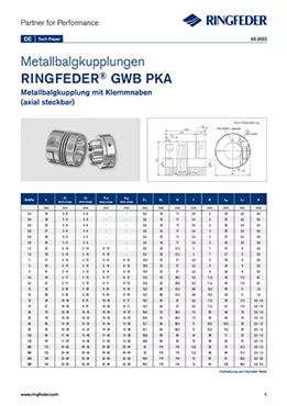 Tech Paper Metallbalgkupplungen RINGFEDER® GWB PKA