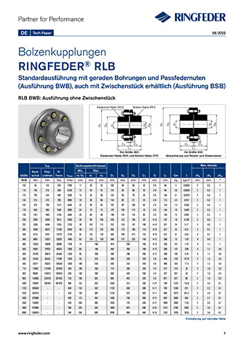 Tech Paper Bolzenkupplungen RINGFEDER® RLB