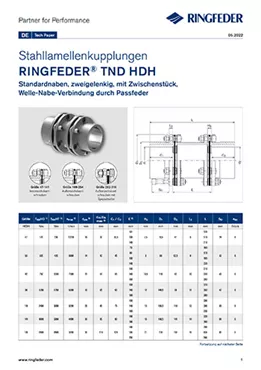 Tech Paper Stahllamellenkupplungen RINGFEDER® TND HDH