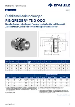 Tech Paper Stahllamellenkupplungen RINGFEDER® TND OCO