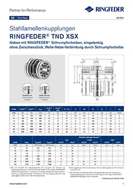 Tech Paper Stahllamellenkupplungen RINGFEDER® TND XSX