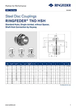 Tech Paper Steel Disc Couplings RINGFEDER® TND HSH