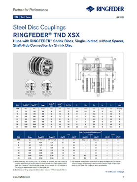 Tech Paper Steel Disc Couplings RINGFEDER® TND XSX