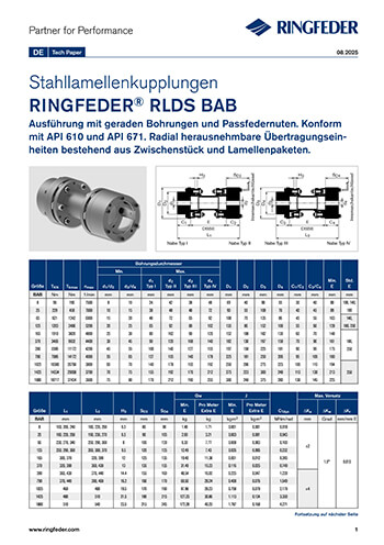 Tech Paper Stahllamellenkupplungen RINGFEDER® RLDS BAB