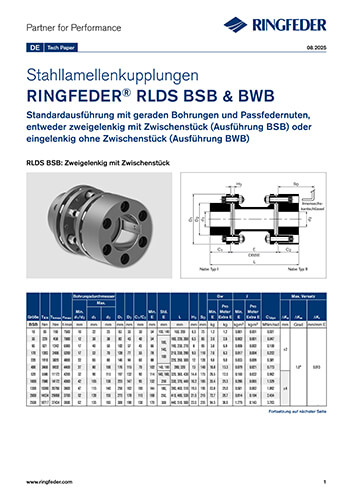 Tech Paper Stahllamellenkupplungen RINGFEDER® RLDS BSB & BWB