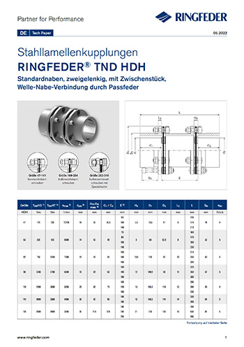 Tech Paper Stahllamellenkupplungen RINGFEDER® TND HDH