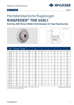 Tech Paper Hochdrehelastische Kupplungen RINGFEDER® TNR 2425.1