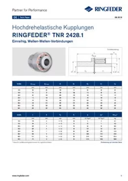 Tech Paper Hochdrehelastische Kupplungen RINGFEDER® TNR 2428.1