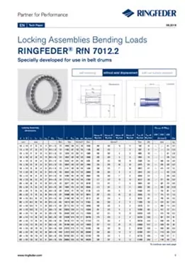 Tech Paper Locking Assemblies Bending Loads RINGFEDER® RfN 7012.2